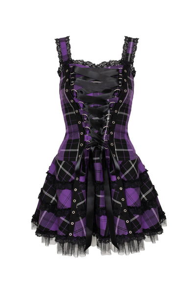 Harley Tartan Kjóll - Fjólublár