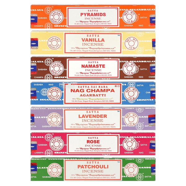 Satya Reykelsi - Patchouli, Rose, Lavender, Namaste, Vanilla, Pyramids, NagChampa