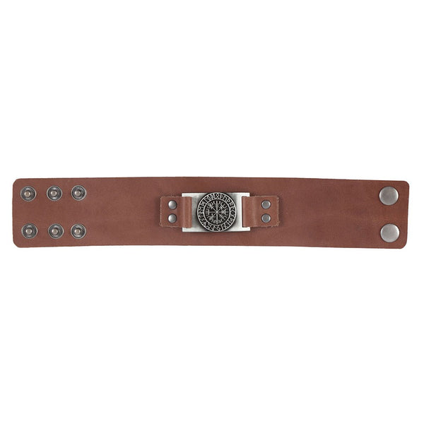 Viking Compass Pleður Armband
