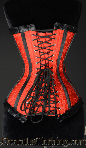 Red Brocade Romantic Overbust Corset