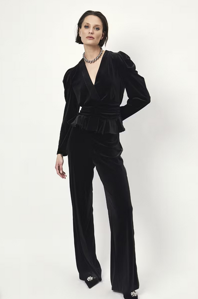 Smoke Flauel Peplum Toppur