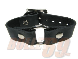 1 Row Small Ring Leather Wristband