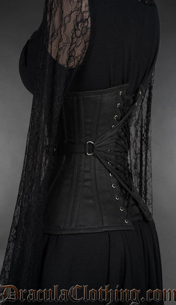 Black Cotton Fan Extreme Waist Corset