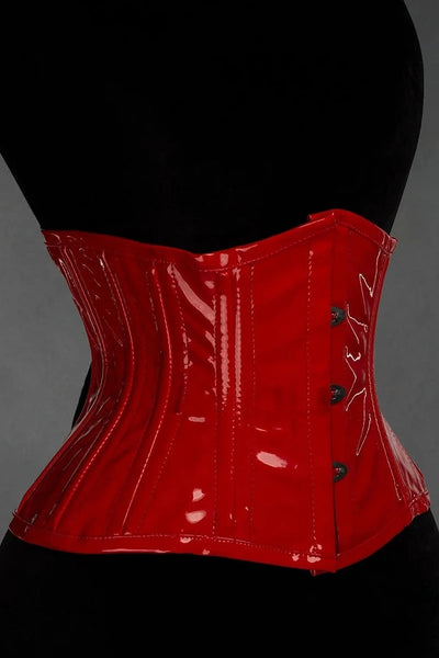 Red PVC Double Waist Cincher