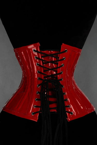 Red PVC Double Waist Cincher