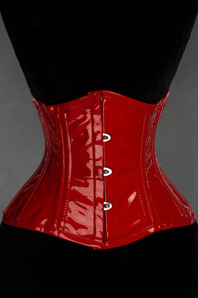 Red PVC Double Waist Cincher