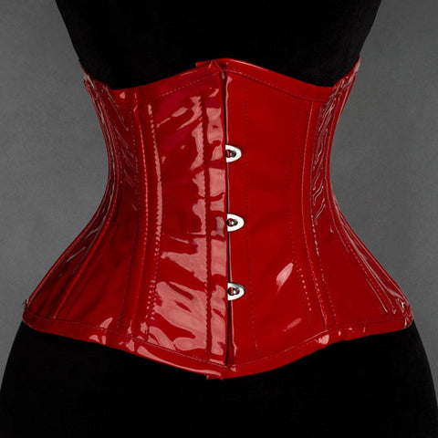 RED PVC Double Waist Cincher