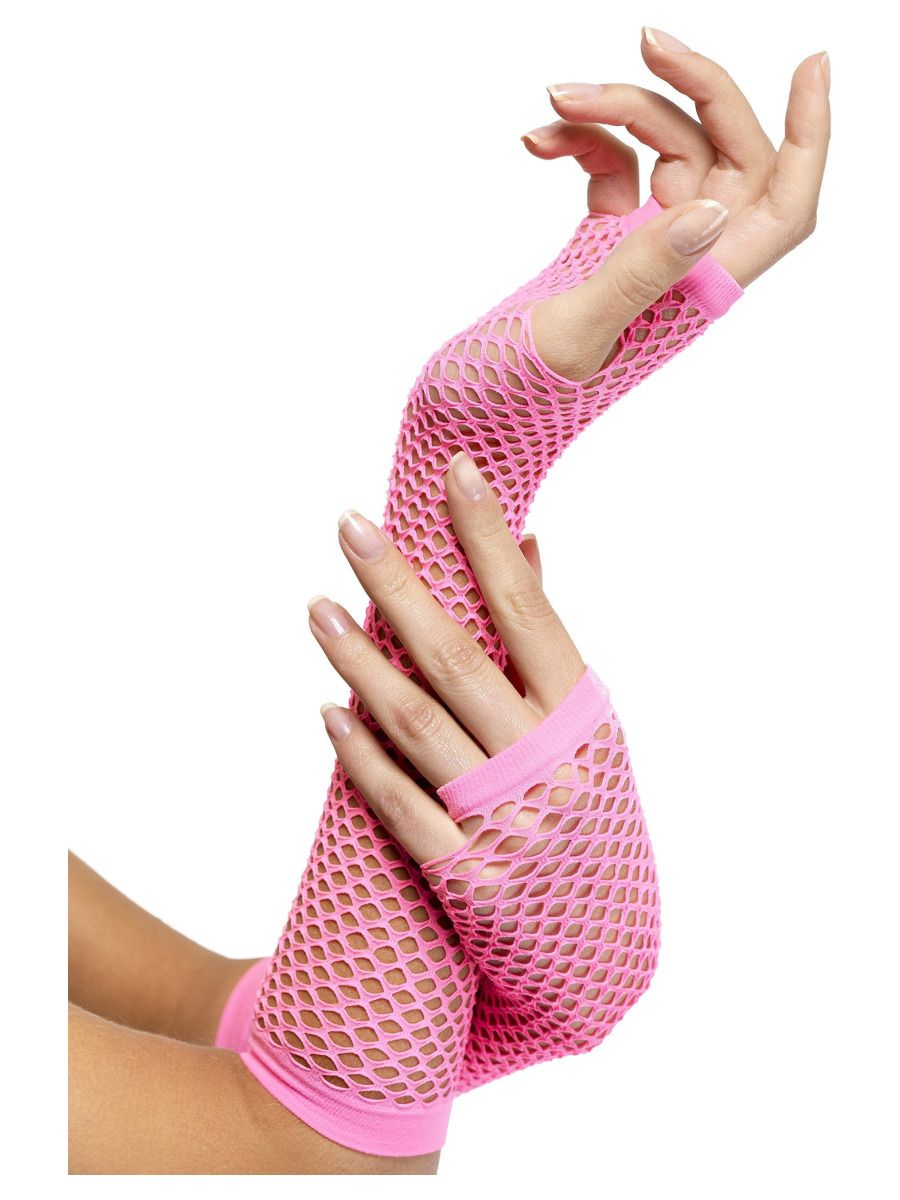 Fishnet Gloves, Pink