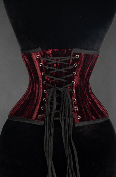 Dark Red Velvet Waist Cincher