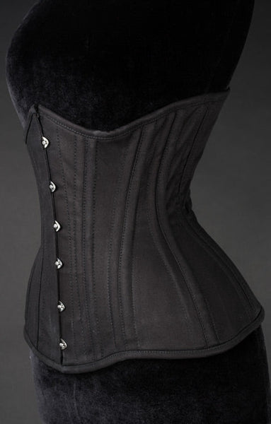 Black Cotton Extreme Waist Cincher Corset