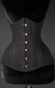 Black Cotton Extreme Waist Cincher Corset