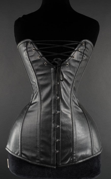 Faux Leather Cleavage Corset