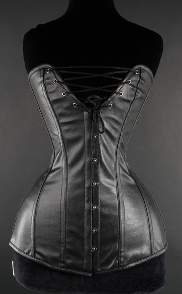 Faux Leather Cleavage Corset