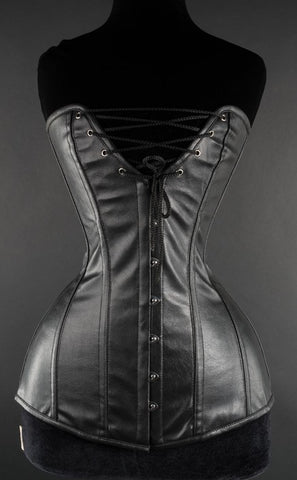 Faux Leather Cleavage Corset