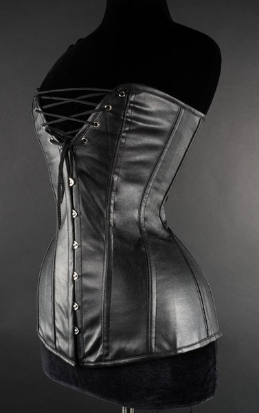 Faux Leather Cleavage Corset