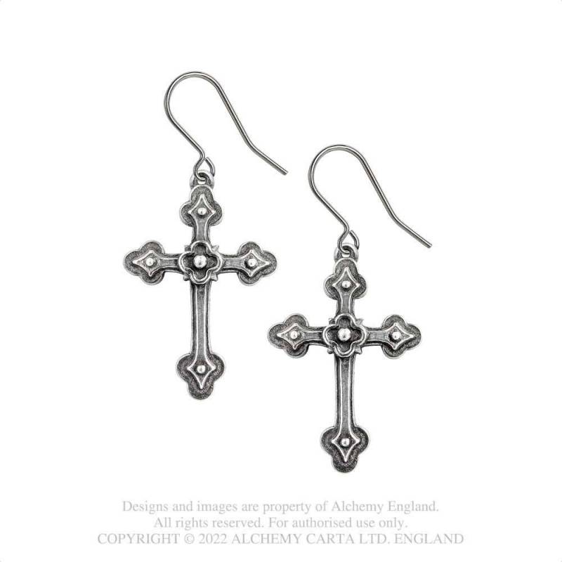 Gothic Devotion Crosses  Eyrnalokkar