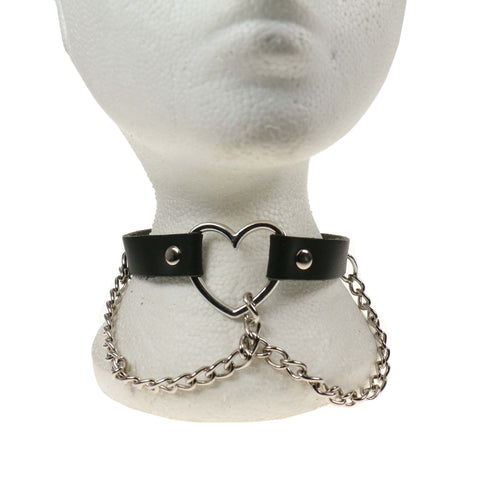 1 row Heart choker með keðju