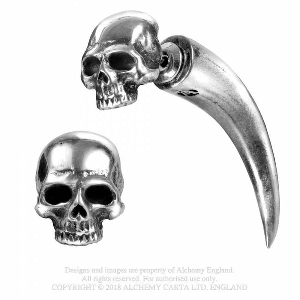 Tomb Skull Horn Eyrnalokkur
